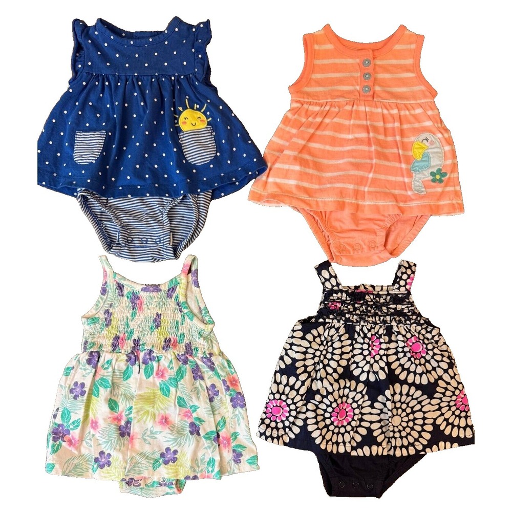 Baby Girl Clothes Lot 3 Months Dresses Rompers Summer Outfits Bundle Bird Sun